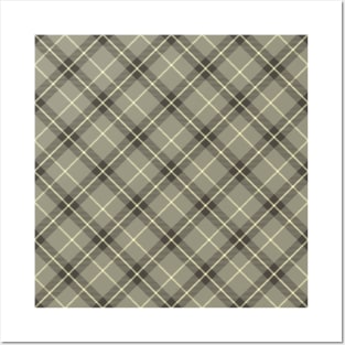 Khaki Tartan Pattern Rotated Posters and Art